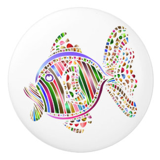 Pomo De Cerámica Arte abstracto colorido del mosaico de los