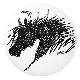 Pomo De Cerámica Arte abstracto de Cabeza de Caballo