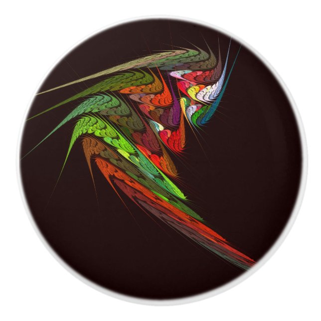 Pomo De Cerámica Arte abstracto de Chameleon (Anverso)