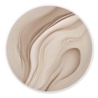 Pomo De Cerámica Arte abstracto de relieve falso beige