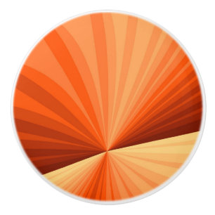 Pomo De Cerámica Arte abstracto moderno naranja rojo vainilla gráfi