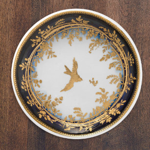 Pomo De Cerámica Arte Antiguo Swallow Ave Decorativa Dorada