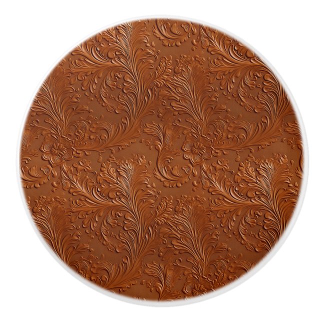 Pomo De Cerámica Arte bohemio de Brown occidental (Anverso)