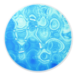 Pomo De Cerámica Arte de Círculo de Moda Glamour Vintage Retro Azul
