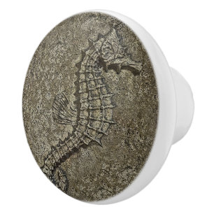 Pomo De Cerámica Arte digital Sandy Textured Seahorse