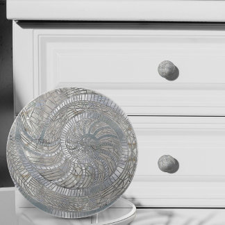 Pomo De Cerámica arte en mosaico de concha de nautilo