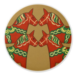 Pomo De Cerámica Arte folclórico Dala Horse Cottagecore Sueco