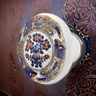 Pomo De Cerámica Arte fronterizo de la vara floral del Renacimiento