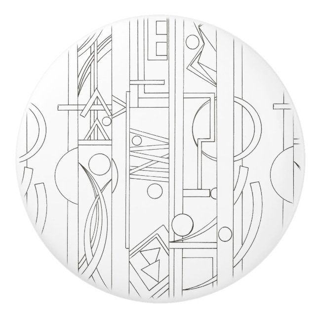 Pomo De Cerámica Arte Geométrico Bauhaus Dream-Modern de Arquitecto (Anverso)