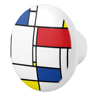 Pomo De Cerámica Arte Moderno De Stijl Geométrico Minimalista Mondr