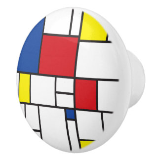 Pomo De Cerámica Arte Moderno De Stijl Geométrico Minimalista Mondr