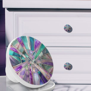 Pomo De Cerámica Arte Mosaico - Fluorite Dreamy
