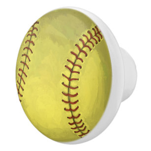 Pomo De Cerámica Arte pintado del softball