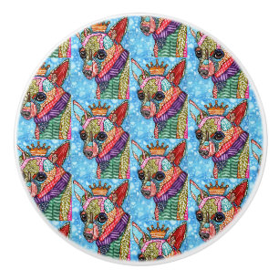 Pomo De Cerámica Arte pop chihuahua bonito y colorido