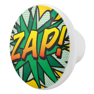 Pomo De Cerámica Arte Pop de Cómic Retro Divertido ZAP