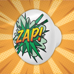 Pomo De Cerámica Arte Pop de Cómic Retro Divertido ZAP