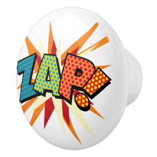 Pomo De Cerámica Arte Pop de Cómic Retro Divertido ZAP