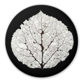 Pomo De Cerámica Aspen Leaf Skeleton 1