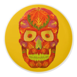 Pomo De Cerámica Aspen Leaf Skull 16