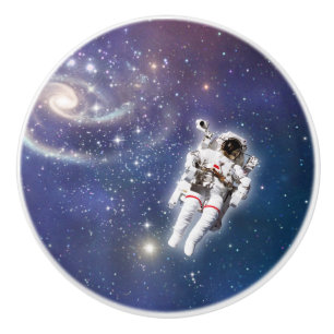 Pomo De Cerámica Astronauta Espacio Vórtice Giratorio Estrellas Gal