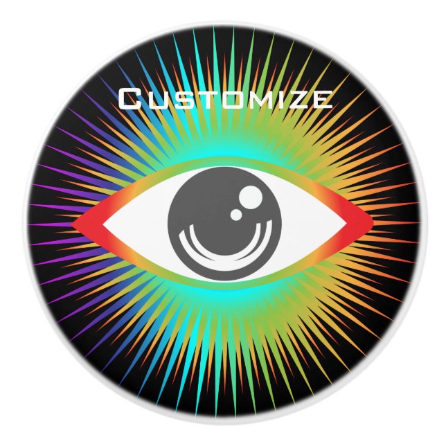 Pomo De Cerámica Astuto de ver a Alien Eye Thunder_Cove (Anverso)