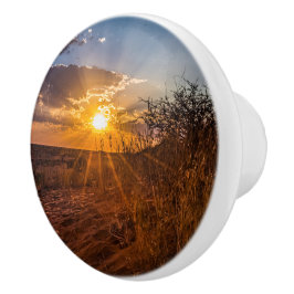 Pomo De Cerámica Atardecer en el desierto de Kalahari, Namibia