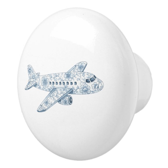 Pomo De Cerámica Avión azul chinoiserie (Derecha)