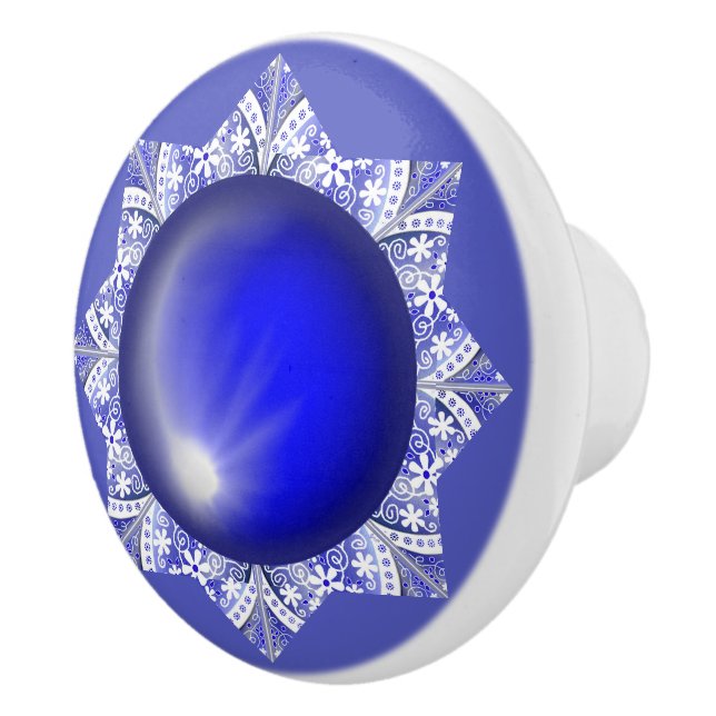 Pomo De Cerámica Azul cerámico de Grecia (Derecha)