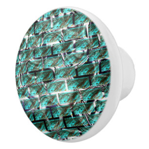 Pomo De Cerámica Azul claro, burbujas sobre la rejilla o efecto lad