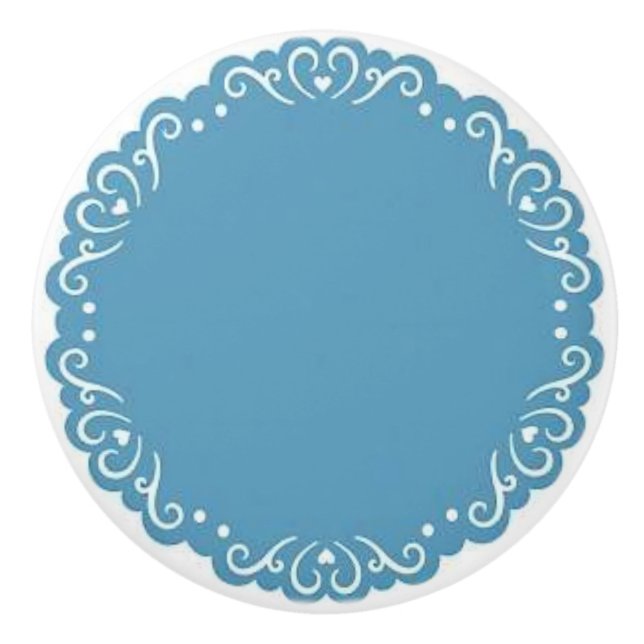 Pomo de cerámica azul/corazón (Anverso)