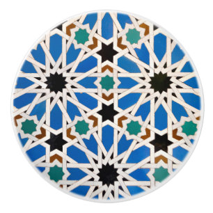 Pomo De Cerámica Azul marroquí del Moorish