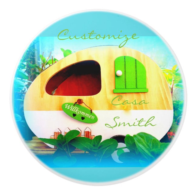 Pomo De Cerámica Azul retro modificado para requisitos particulares (Anverso)