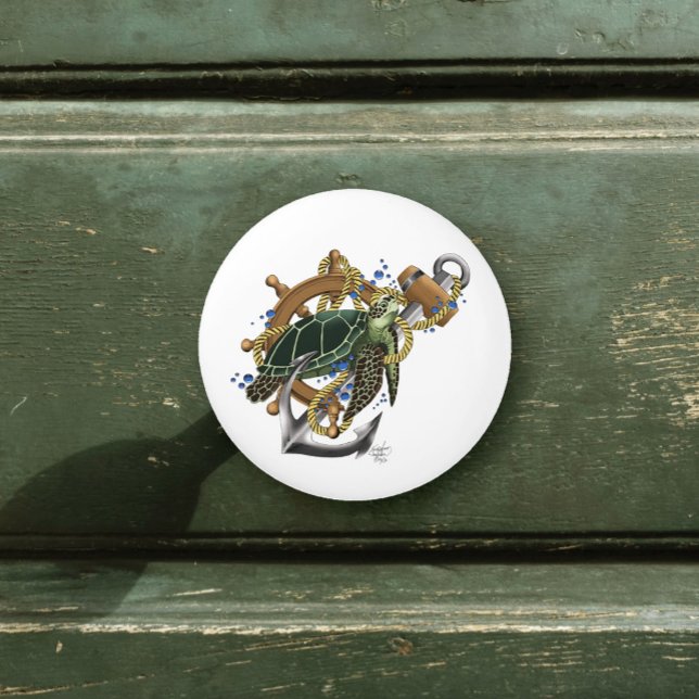 Pomo De Cerámica Azul verde de tortuga marina (Subido por el creador)