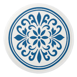 Pomo De Cerámica Azul y blanco Estilo Azulejo Estilo Cerámica Knob