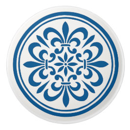 Pomo De Cerámica Azul y blanco Estilo Azulejo Estilo Cerámica Knob