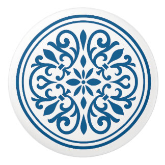 Pomo De Cerámica Azul y blanco Estilo Azulejo Estilo Cerámica Knob