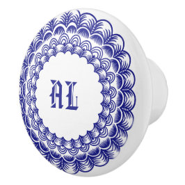 Pomo De Cerámica Azul y blanco retro Chinoiserie personalizado