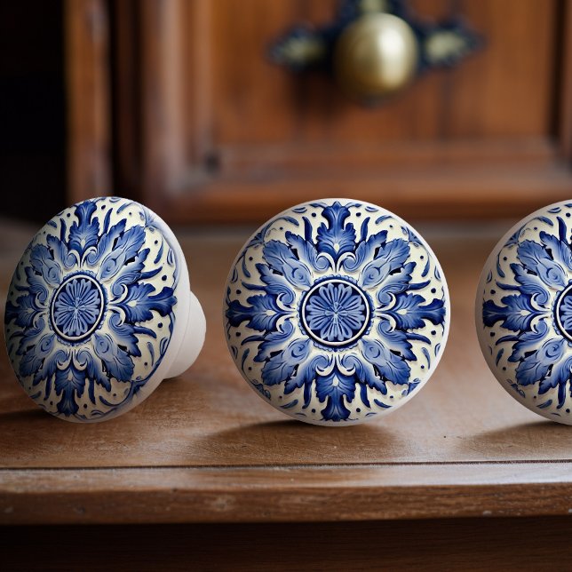Pomo De Cerámica Azulejo cobalto Ibérico Artista Portugal (Subido por el creador)