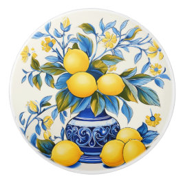 Pomo De Cerámica 💙 💛 Azulejos Amalfi Lemons