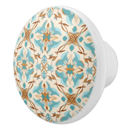 Pomo De Cerámica 💙 💛 Azulejos Coastal Mocha