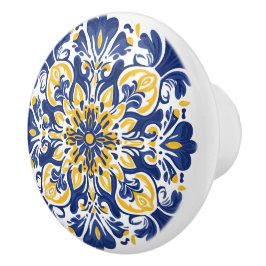 Pomo De Cerámica 💙 💛 Azulejos Golden Lisboa