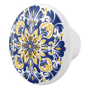 Pomo De Cerámica 💙 💛 Azulejos Golden Lisboa