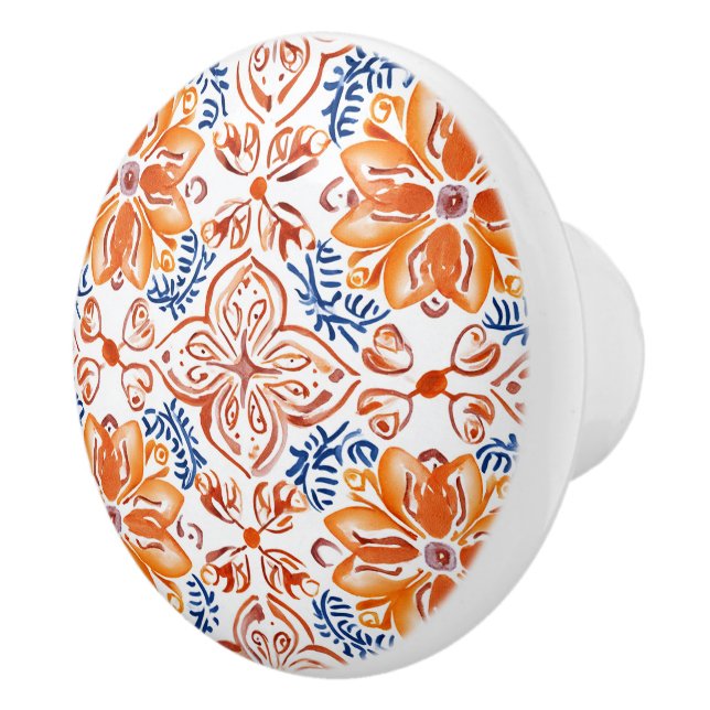 Pomo De Cerámica Azulejos italianos azules y blancos (Derecha)