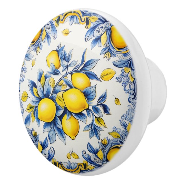 Pomo De Cerámica 💙 💛 Azulejos Lemon Garland (Derecha)