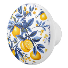 Pomo De Cerámica 💙 💛 Azulejos Lemon Grove