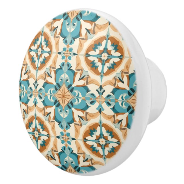 Pomo De Cerámica 💙 💛 Azulejos Mocha Lisboa (Derecha)