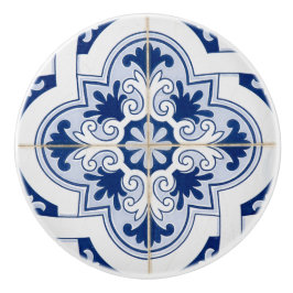Pomo De Cerámica Azulejos tradicionales azules y blancos