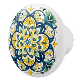 Pomo De Cerámica 💙 💛 Azulejos Valencia Star