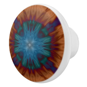 Pomo De Cerámica Azules de cobre