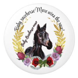 Pomo De Cerámica BABE RACEHORSE MARE Extracción cerámica